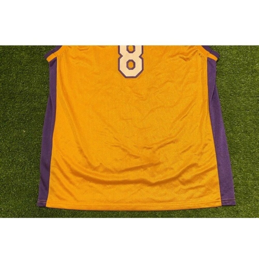 Vintage Los Angeles Lakers jersey youth XL yellow champion kobe bryant #8 1990s - Picture 7 of 8